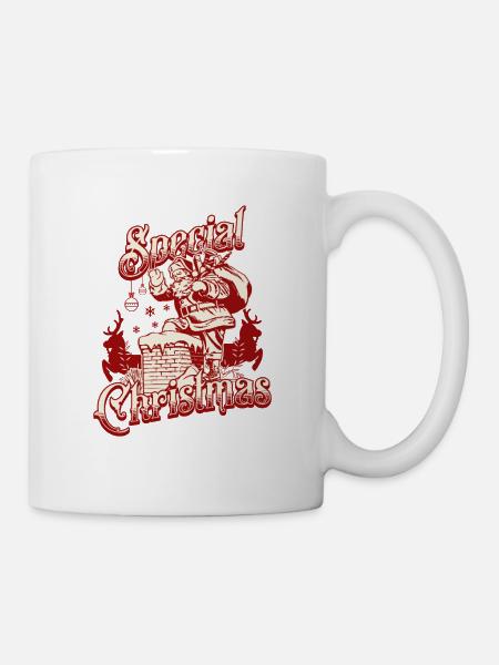 Besonderer Weihnachtsmann im Schornstein - Tasse - Weiß