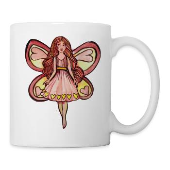 Feenherz-Flügel-Kleid - Tasse - Weiß - Rechts