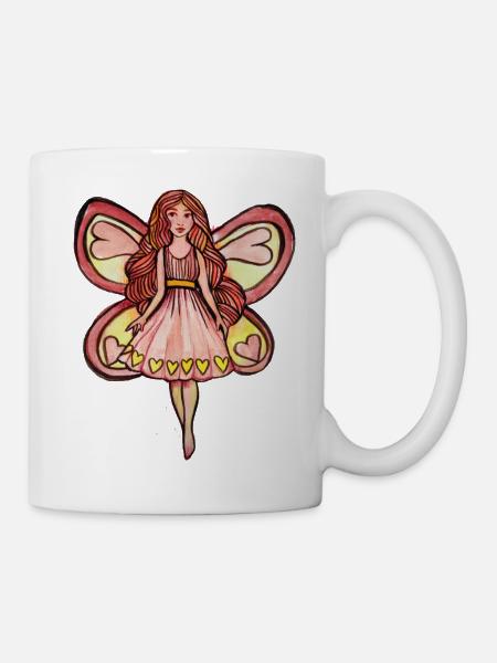 Feenherz-Flügel-Kleid - Tasse - Weiß