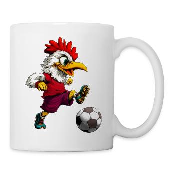 Fussballer Huhn - Tasse - Weiß - Rechts