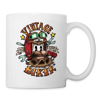 Vintage-Biker - Tasse - Weiß - Rechts
