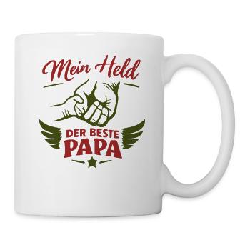 Mein Held: Der Beste Papa - Tasse - Weiß - Rechts