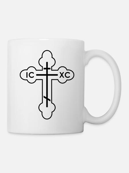 Croix orthodoxe russe, V.1 - Mug blanc - blanc