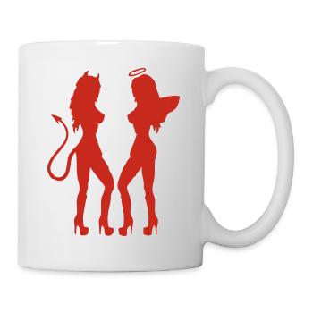 Des Sexy, diable, porno, laque, cuirs, fouet, - Mug blanc - blanc - Droite