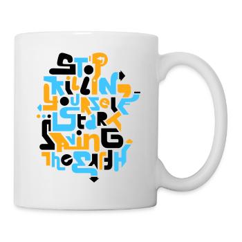 stopkillingyaself_3f - Mug - white - Right