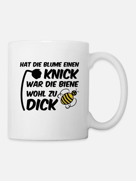 Biene zu dick Blume Knick Blüte - Tasse - Weiß