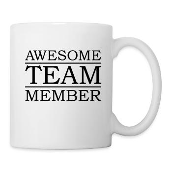 Team awesome leider geil Bester Fußballverein - Tasse - Weiß - Rechts