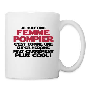 je suis une femme pompier - Mug blanc - blanc - Droite