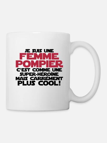 je suis une femme pompier - Mug blanc - blanc