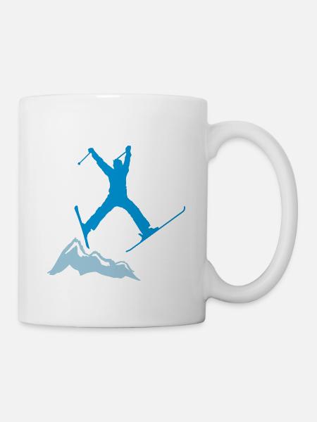ski jump / ski jumper mountains - Tasse - Weiß