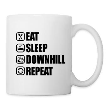 Eat Sleep Downhill Repeat T-Shirt Sport - Mug blanc - blanc - Droite