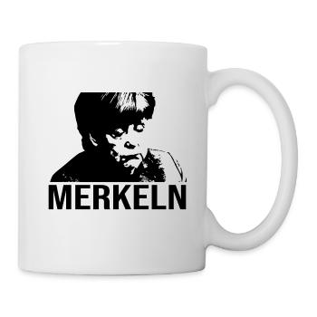 lustiges Merkel politik geschenk shirt - Tasse - Weiß - Rechts