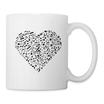 J'aime la musique | Musicien de symboles musicaux - Mug blanc - blanc - Droite