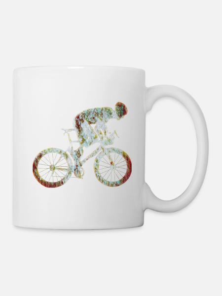 Bicycle Road Bike Silhouette - Mug - white