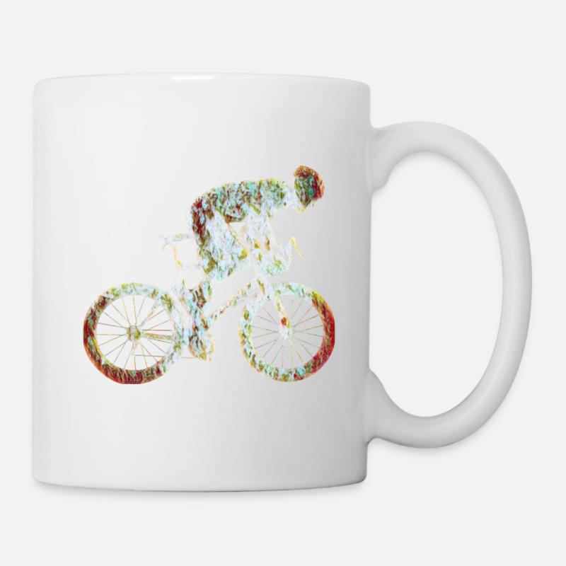 Fahrrad Rennrad Silhouette - Tasse - Weiß