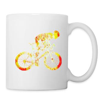 Bicycle silhouette road bike - Mug - white - Right