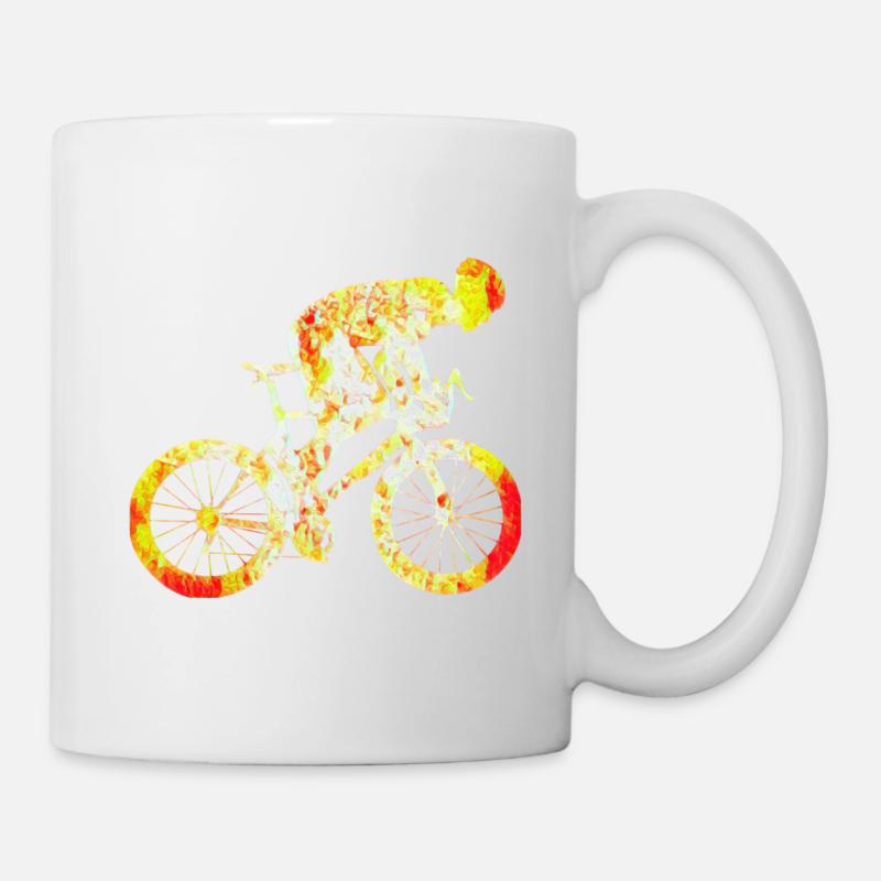 Vélo de route silhouette vélo - Mug blanc - blanc
