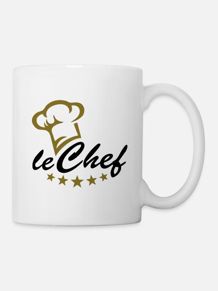 5 étoiles chef, cuisinier, restaurant, hôtel, Cinq - Mug blanc - blanc