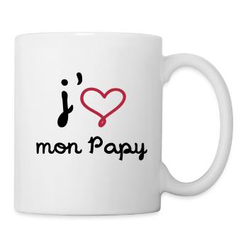J'aime mon Papy [ Bébé / Naissance ] - Mug blanc - blanc - Droite