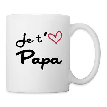 Je t'aime Papa / Naissance / Bébé / Fête des Pères - Mug - white - Right