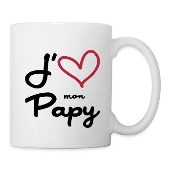 J'aime mon Papy / Grand-Père / Naissance / Bébé - Mug - white - Right
