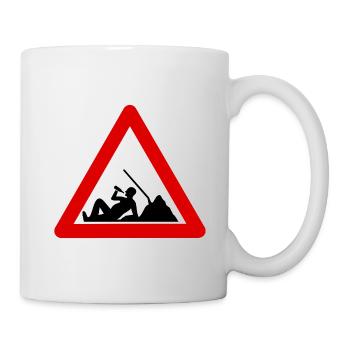 Chantier de construction, travailleur paresseux, signe chantier de construction - Mug blanc - blanc - Droite