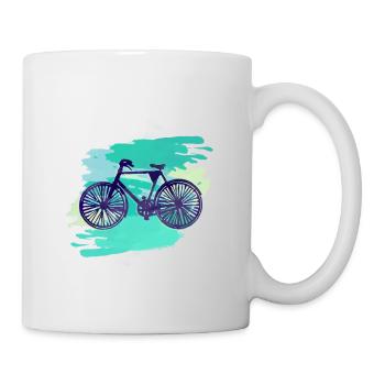 Fahrrad,malerei, illustration, wasserfarbe, mint - Tasse - Weiß - Rechts