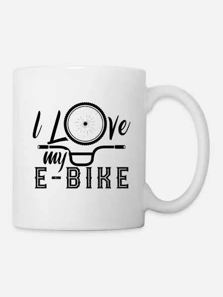 Ich liebe mein E-Bike Elektrofahrrad Elektro Rad - Tasse - Weiß