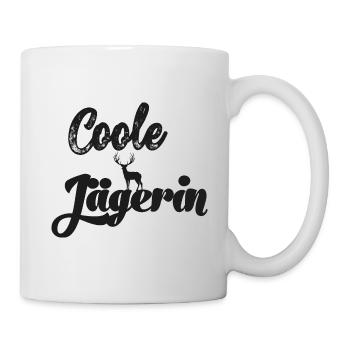 Cooler Jägerin Jungjäger Jägerin Jagd Papa - Tasse - Weiß - Rechts
