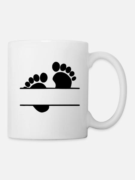 Babyfüße Baby Dein Text Dein Name - Tasse - Weiß