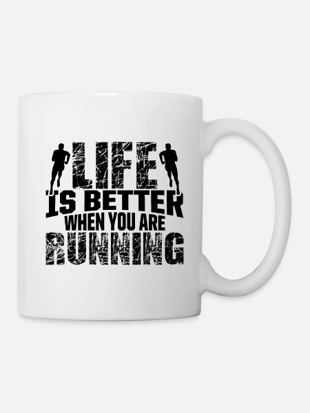 leben besser rennen - Tasse - Weiß