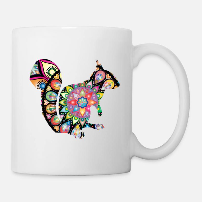 Eichhörnchen Yoga Yogini Mandala Geschenkidee - Tasse - Weiß