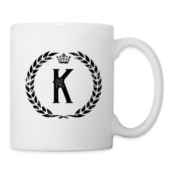 K Buchstabe Kranz - Tasse - Weiß - Rechts