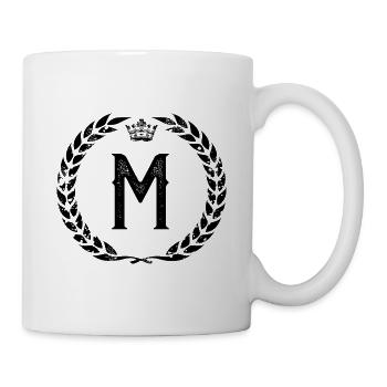 M Buchstabe Kranz - Tasse - Weiß - Rechts