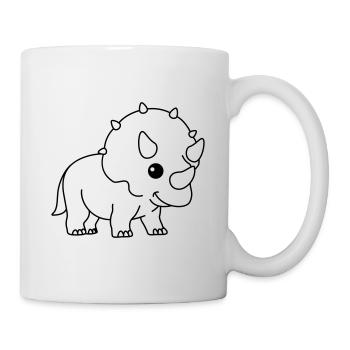Bande dessinée Dinosaur triceratops - Mug blanc - blanc - Droite