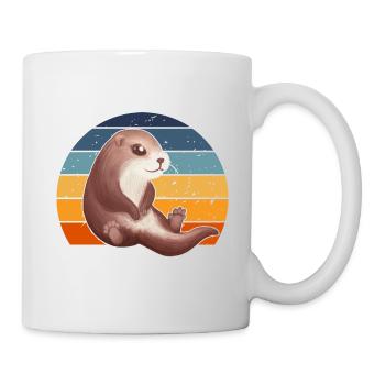 Süßer Retro Otter - Tasse - Weiß - Rechts