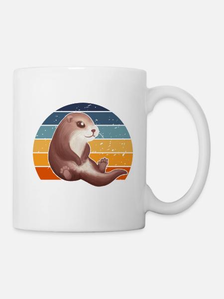 Douce Loutre Rétro - Mug blanc - blanc