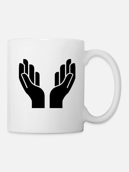 Icône d’icône de mains - Mug blanc - blanc