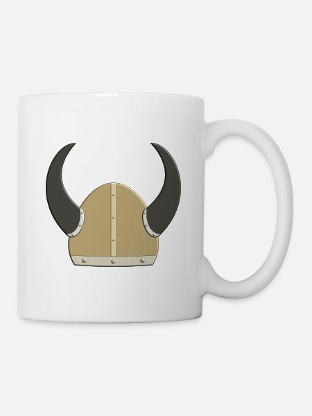 Wikinger Helm Skandinavien Viking Schiff Urlaub - Tasse - Weiß