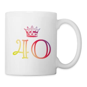 40 Zahl Krone - Tasse - Weiß - Rechts