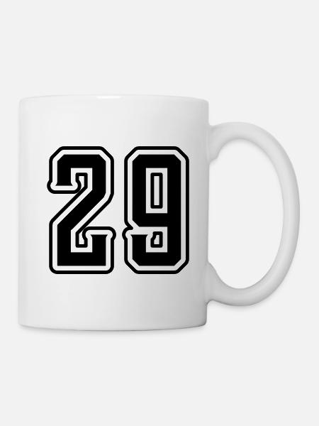 29 Zahl symbol - Tasse - Weiß
