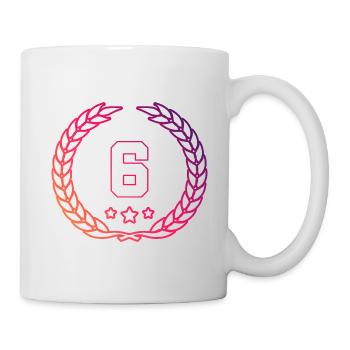 6 Couronne de chiffres - Mug blanc - blanc - Droite