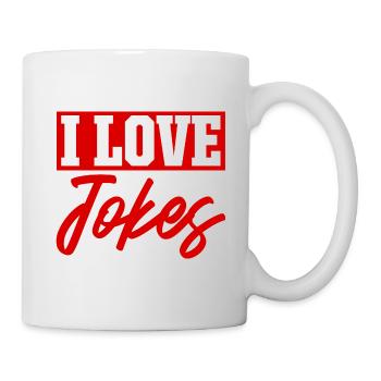 Ich liebe Witze - Tasse - Weiß - Rechts