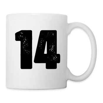 14 Zahl Trikot - Tasse - Weiß - Rechts