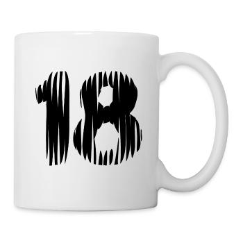 18 Zahl Trikot - Tasse - Weiß - Rechts