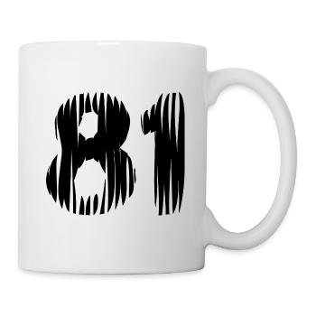 81 Zahl Trikot - Tasse - Weiß - Rechts