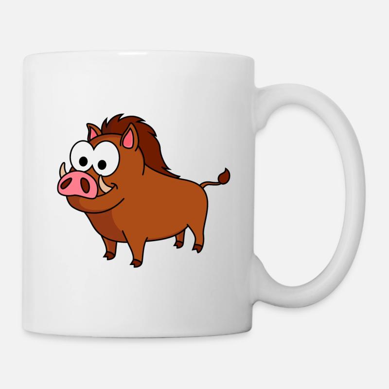 Wildschwein Comic Tier - Tasse - Weiß