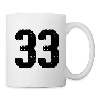 33 Zahl Trikot - Tasse - Weiß - Rechts