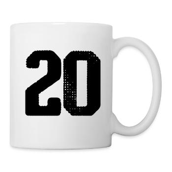 20 Zahl Trikot - Tasse - Weiß - Rechts