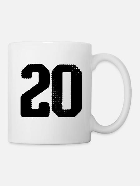 20 Zahl Trikot - Tasse - Weiß